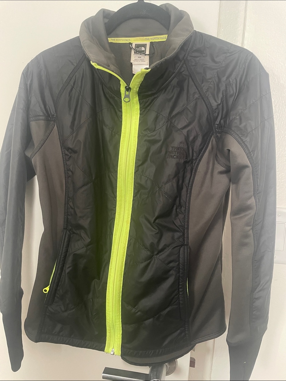 The North Face Black Jacket with Neon Yellow Zipper - Kids Puffer